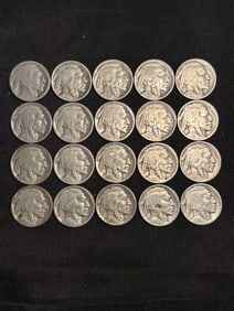 (20) 1927-1937 Buffalo Nickels .8"