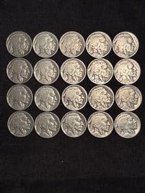 (20) 1925-1937 Buffalo Nickels .8"
