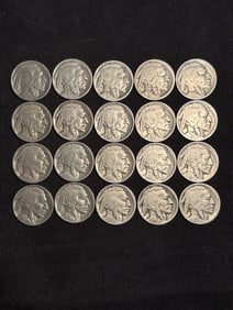 (20) 1920-1937 Buffalo Nickels .8"