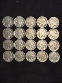 (20) 1919-1936 Buffalo Nickels .8"