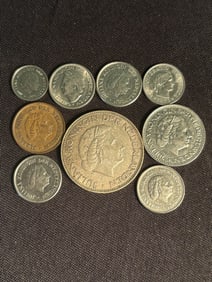 Collection Of Currency From Netherlands Including 1961 72% Silver Coin 1.2"