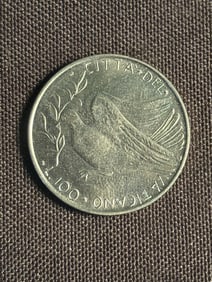 1973 Vatican City 100 Lire Coin Featuring Pope Paul VI 1.2"