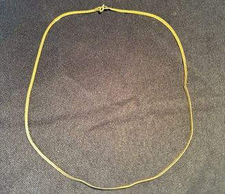 18KT Gold Italian Herringbone Necklace 16"