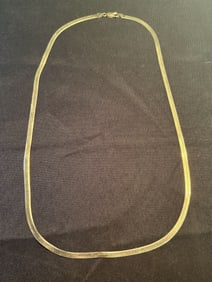 .925 - Gold Plated Italian Herringbone Style Necklace 24"