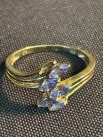 .925 - Gold Plated Tanzanite Ring (Size 9) (App. 1")