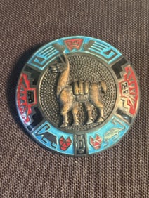 Vintage Sterling Silver Peruvian Llama Brooch 1.75"
