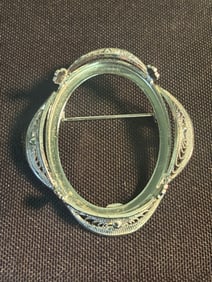 Sterling Silver Courting Brooch 2"