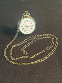 Antique Galonne Pocket Watch .800 Silver (350069) 28"