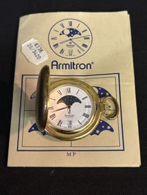 Vintage Armitron Quartz Pocket Watch Featuring Moon Phase Feature 2"