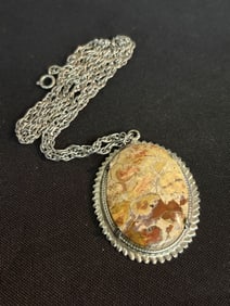 Maligano Jasper Pendant Necklace 14"