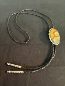 Tiger's Eye Stone Bolo Tie 18"