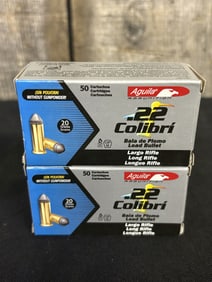 Two (2) Aguila .22 Colibri Long Rifle Ammo (App. 2")