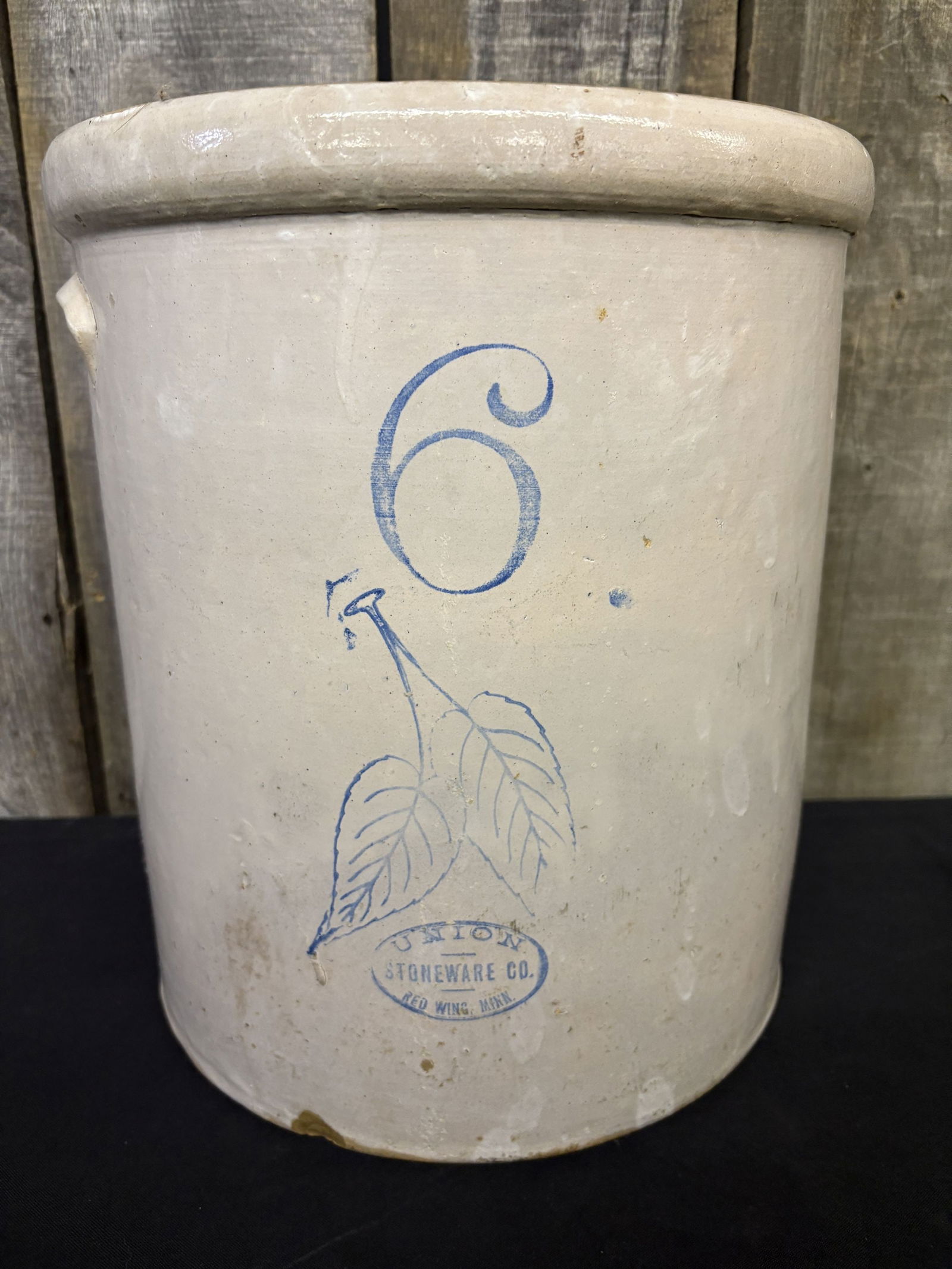 Union Stoneware Co #6 Crock, Red Wing Minn. 12"X14": Union Stoneware Co #6 Crock, Red Wing Minn. 12"X14"