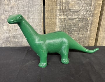 Vintage Cast Iron Sinclair Oil Dinosaur Bank 3"X10"X5"