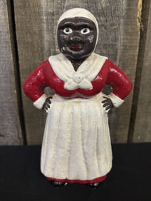 Antique Cast Iron Black Americana Bank 3"X5"X8"