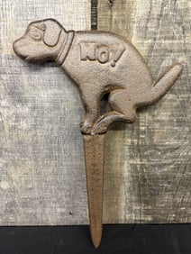 Cast Iron "No!" Dog Yard Stake 8"X12"