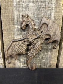 Cast Iron Dragon Wall Hanger 8"X7"