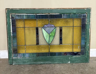 Antique Stained Glass Window 36"X24"