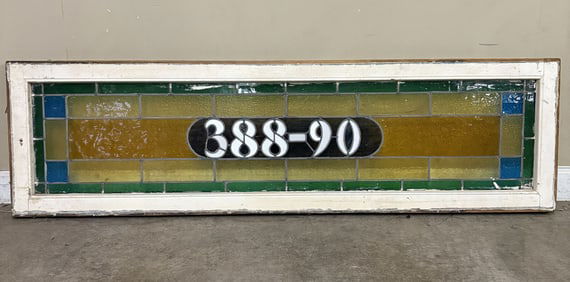 Antique Stained Glass Window 388-90 64"X19"