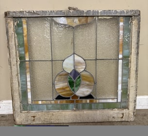 Antique Stained Glass Window 32"X29"