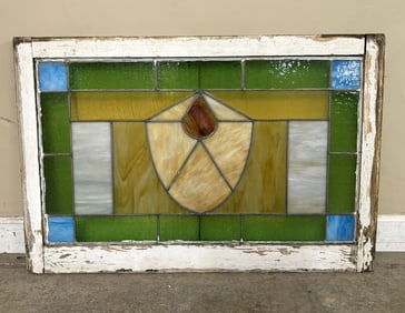 Antique Stained Glass Window 36"X24"