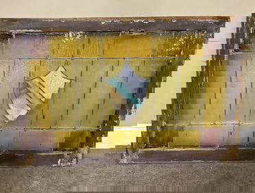 Antique Stained Glass Window 36"X24"