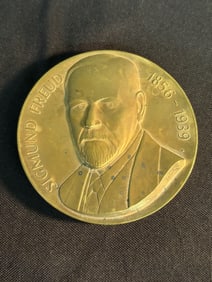Fine Cast Bronze Medal Sigmund Freud "Coin" 1856-1939 3"