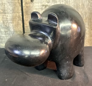 Stone Carved Hippo 6"X8"