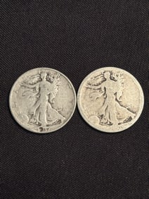1937D - (Unk) Walking Liberty Half Dollars (90% Silver) (App. 1")
