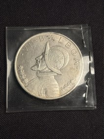 1947 Panamanian 1 Balboa Silver Coin (90% Silver) (App. 1")