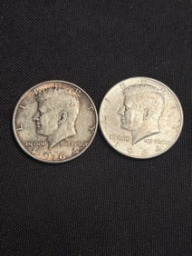 (2) 1964 Kennedy Half Dollar Silver Coins (90% Silver) (App. 1.2")