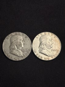 1962 - 1963 Franklin Half Dollar Silver Coins (90% Silver) (App. 1.2")