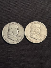 1952 - 1957 Franklin Half Dollar Silver Coins (90% Silver) (App. 1.2")