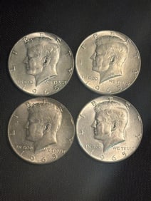 (4) 1965 Kennedy Half Dollar Silver Coins (40% Silver) (App. 1.2")