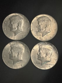 (4) 1965 Kennedy Half Dollar Silver Coins (40% Silver) (App. 1.2")