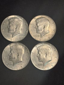 (4) 1965 Kennedy Half Dollar Silver Coins (40% Silver) (App. 1.2")