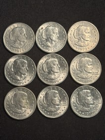 (9) Susan B. Anthony Dollar Coins (App. 1")