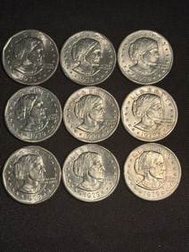 (9) Susan B. Anthony Dollar Coins (App. 1")