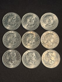 (9) Susan B. Anthony Dollar Coins (App. 1")