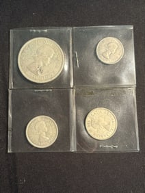 (4) 1950-60's Canadian Silver Coins (App. 1")