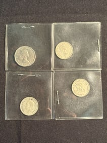 (4) 1940-60's Canadian Silver Coins (App. 1")