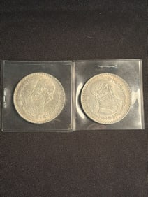 1962-1964 Mexican 1 Peso Silver Coins (10% Silver) (App. 1")