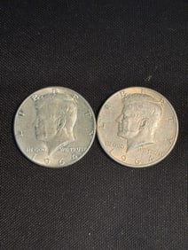 (2) 1964 Kennedy Half Dollar Silver Coins (90% Silver) (App. 1.2")