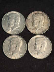 (4) 1967 Kennedy Half Dollar Silver Coins (40% Silver) (App. 1.2")