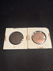 (2) Early 1800's Braided Hair Large Cents (App. 1")