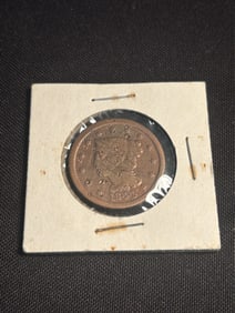 1844 Braided Hair Large Cent Coin (App. 1")