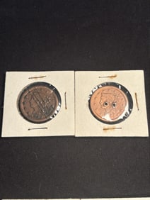 1848-1854 Braided Hair Large Cents (App. 1")