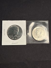 (2) 1964 Kennedy Half Dollar Silver Coins (90% Silver) (App. 1.2")