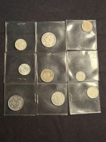 Collection Of Silver Ecuadorian Currency (Assorted Incl. 90% Silver) (App. 1")