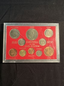 Farewell To The £.S.D. System From Great Britian Pre-1971 Coin Set 5"X7"